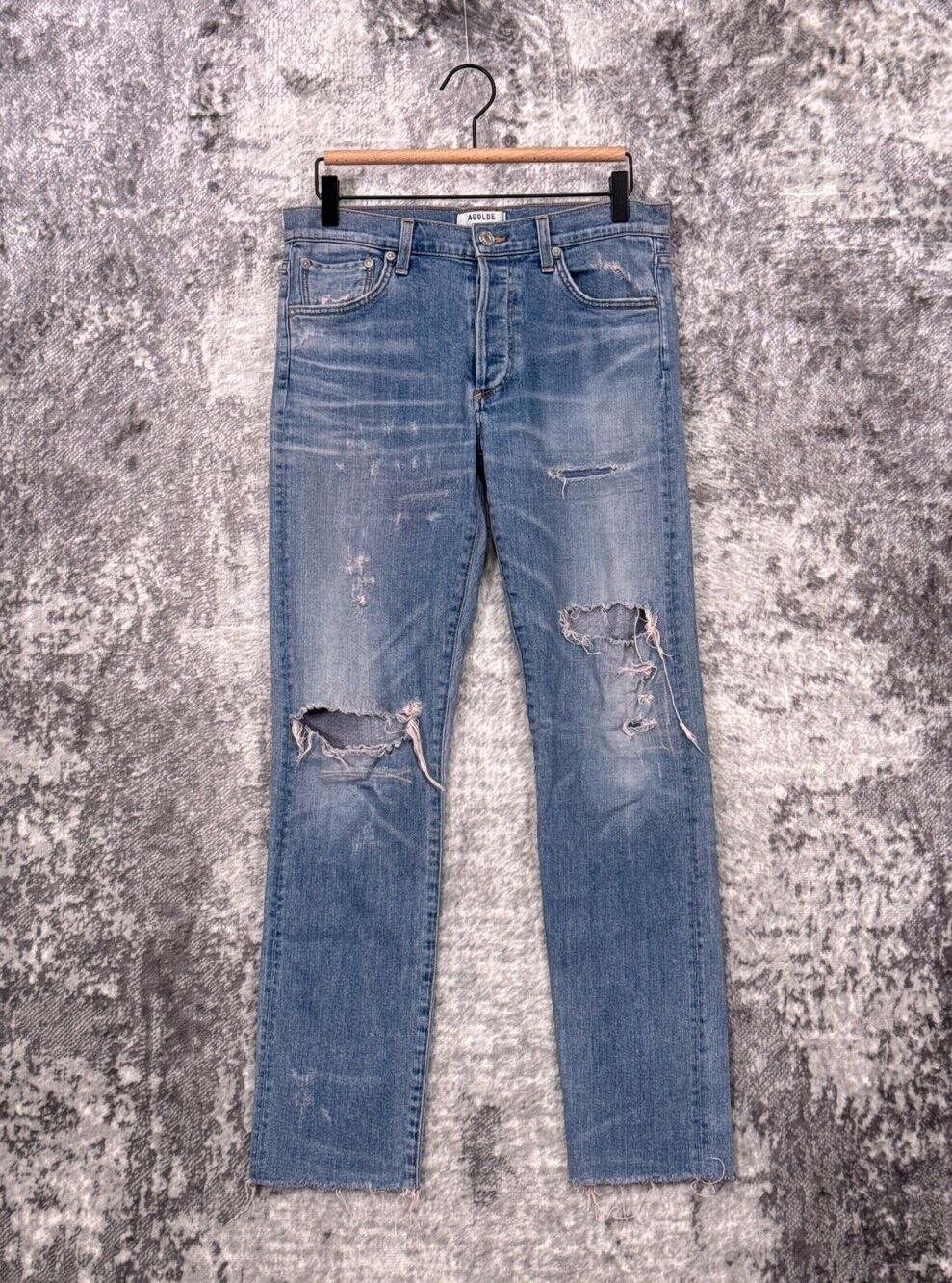 AGOLDE x A$AP Ferg Jeans 30 Mens Super Skinny H Town Ripped Distress